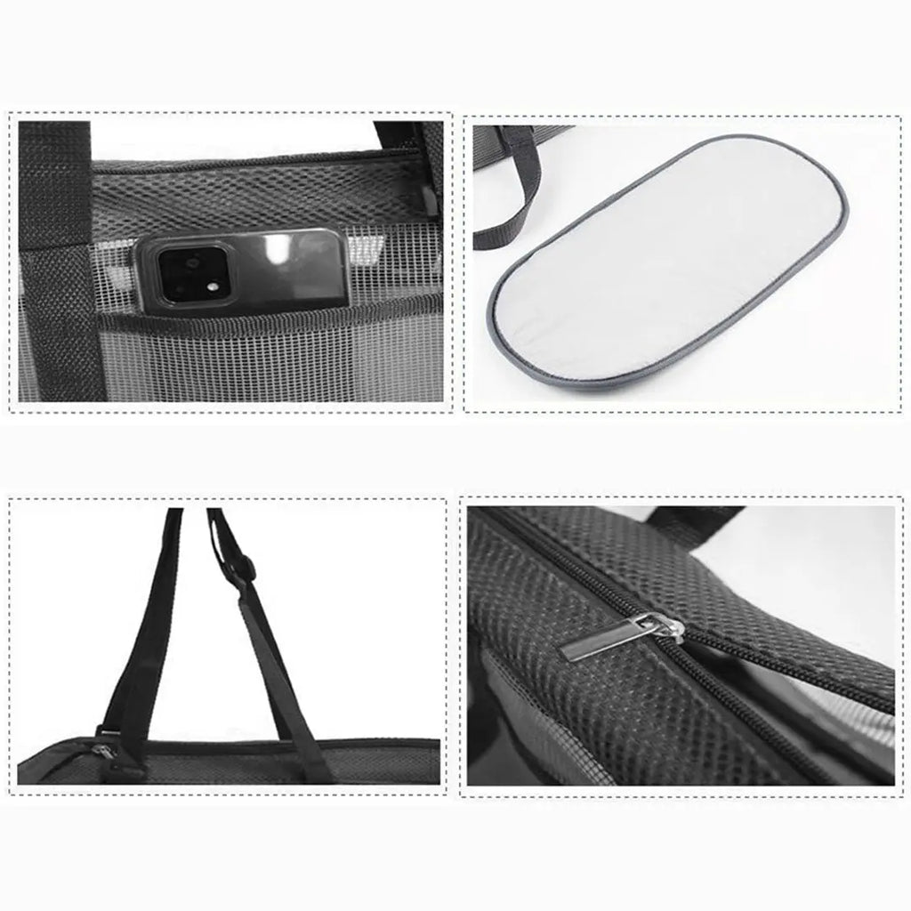 NNEAGS Orange Pet Carrier Bag Breathable Net Mesh Tote Pouch Dog Cat Travel Essentials NNEAGS