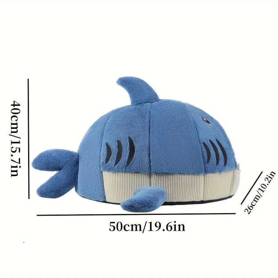 Cozy Shark-Shaped Pet Bed for Cats & Dogs TM