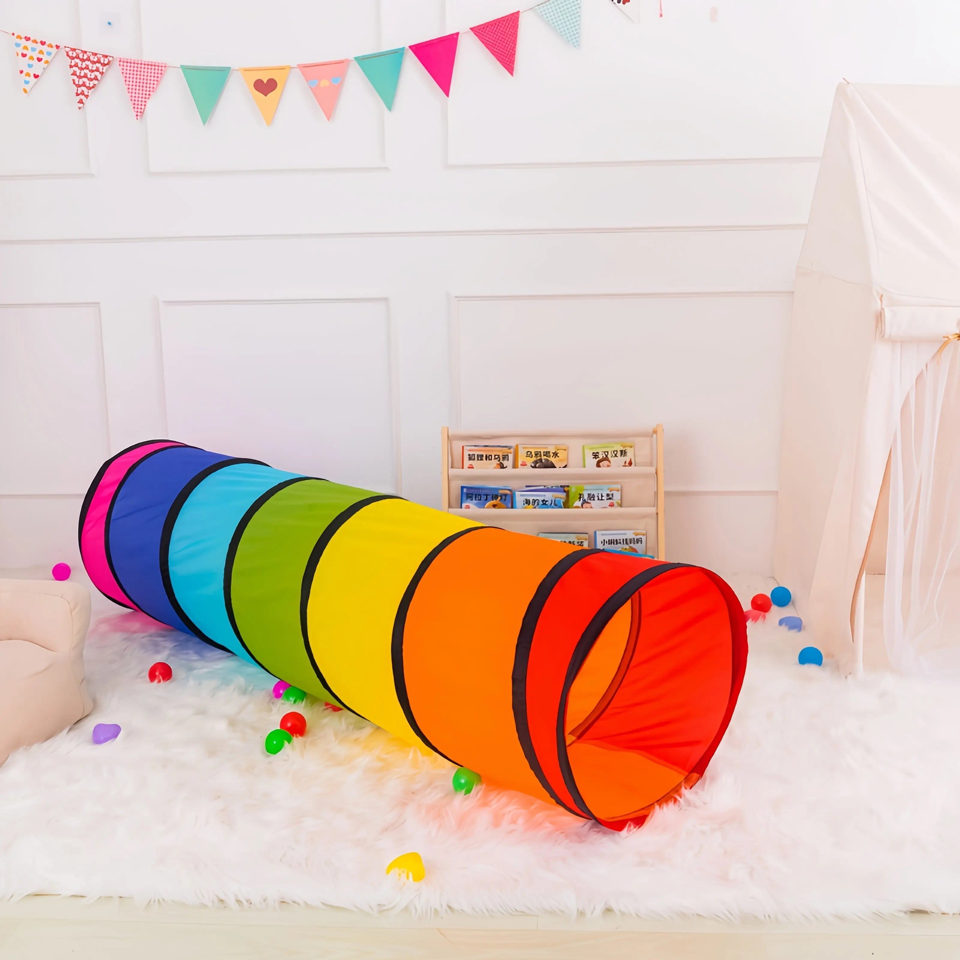 Pop-Up Pet Crawl Tunnel Tent with Toys TM