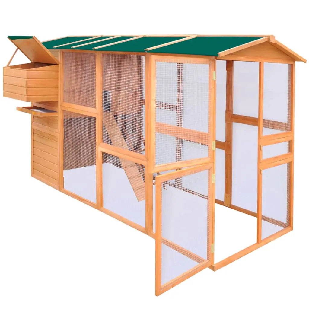 NNEVL Chicken Coop Wood 295x163x170 cm NNEVL