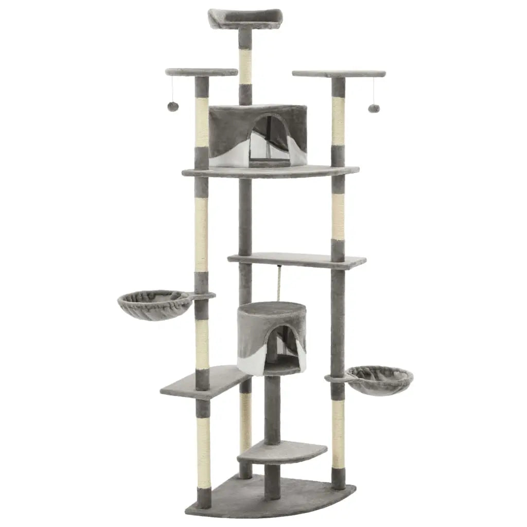 NNEVL Cat Tree with Sisal Scratching Posts 203 cm Grey and White NNEVL