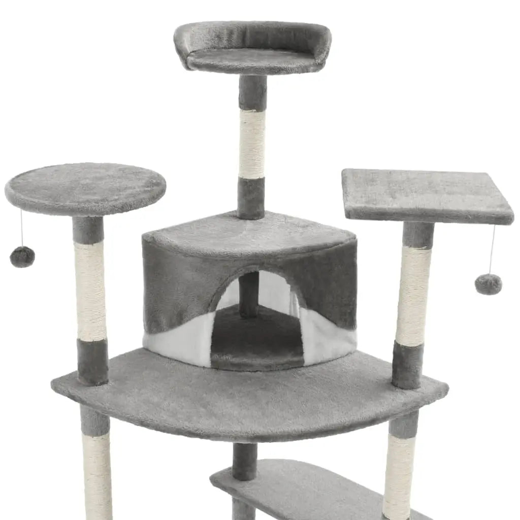 NNEVL Cat Tree with Sisal Scratching Posts 203 cm Grey and White NNEVL