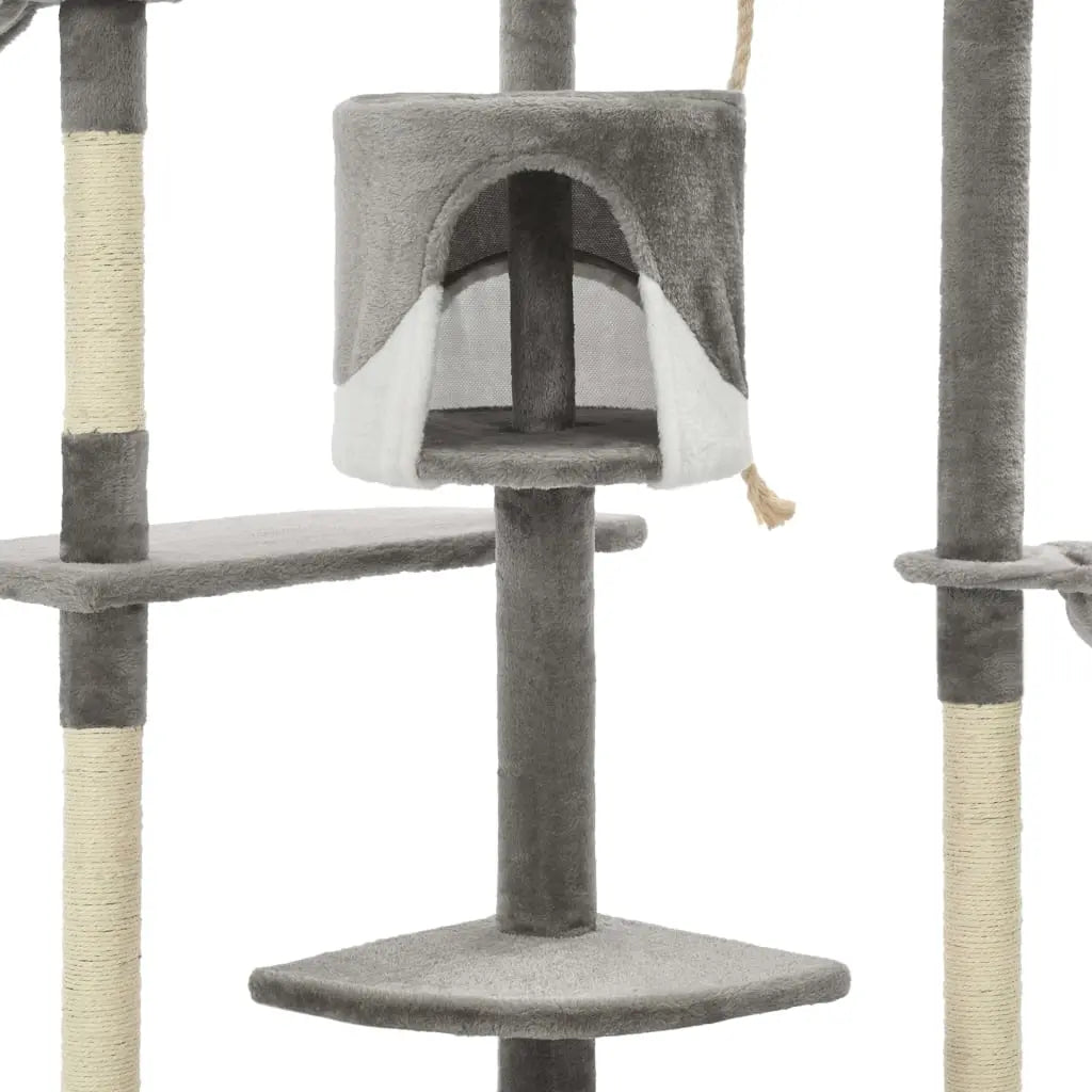 NNEVL Cat Tree with Sisal Scratching Posts 203 cm Grey and White NNEVL