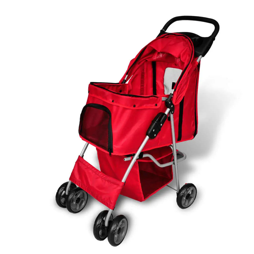 NNEVL Pet Stroller Travel Carrier Red Folding NNEVL