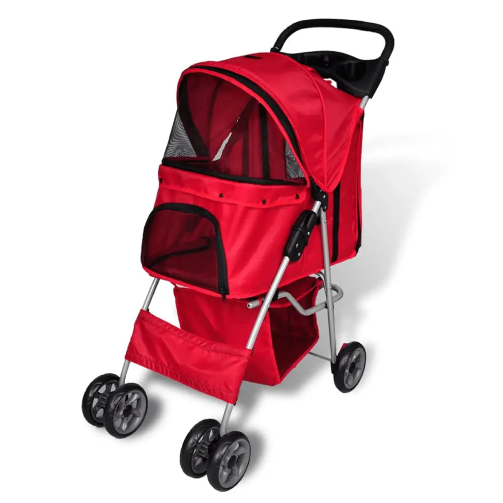 NNEVL Pet Stroller Travel Carrier Red Folding NNEVL