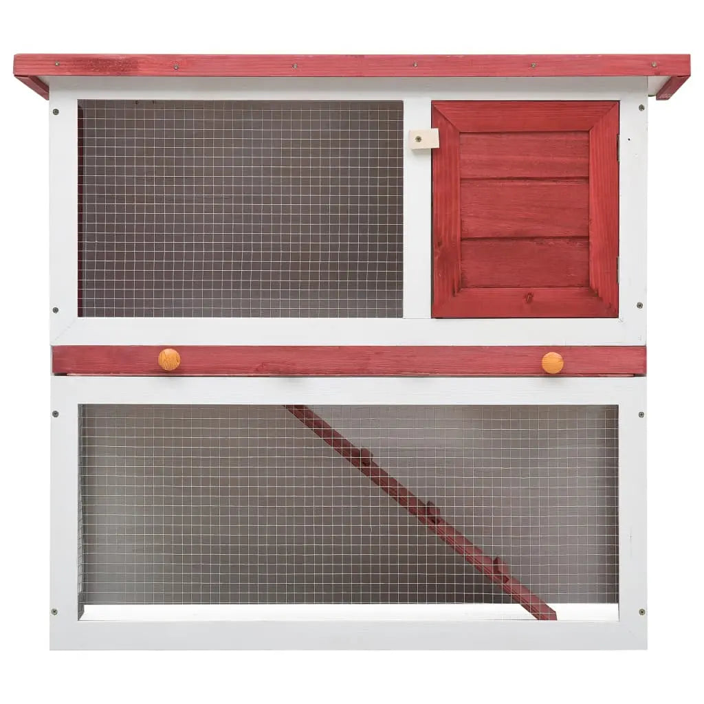 NNEVL Outdoor Rabbit Hutch 1 Door Red Wood NNEVL