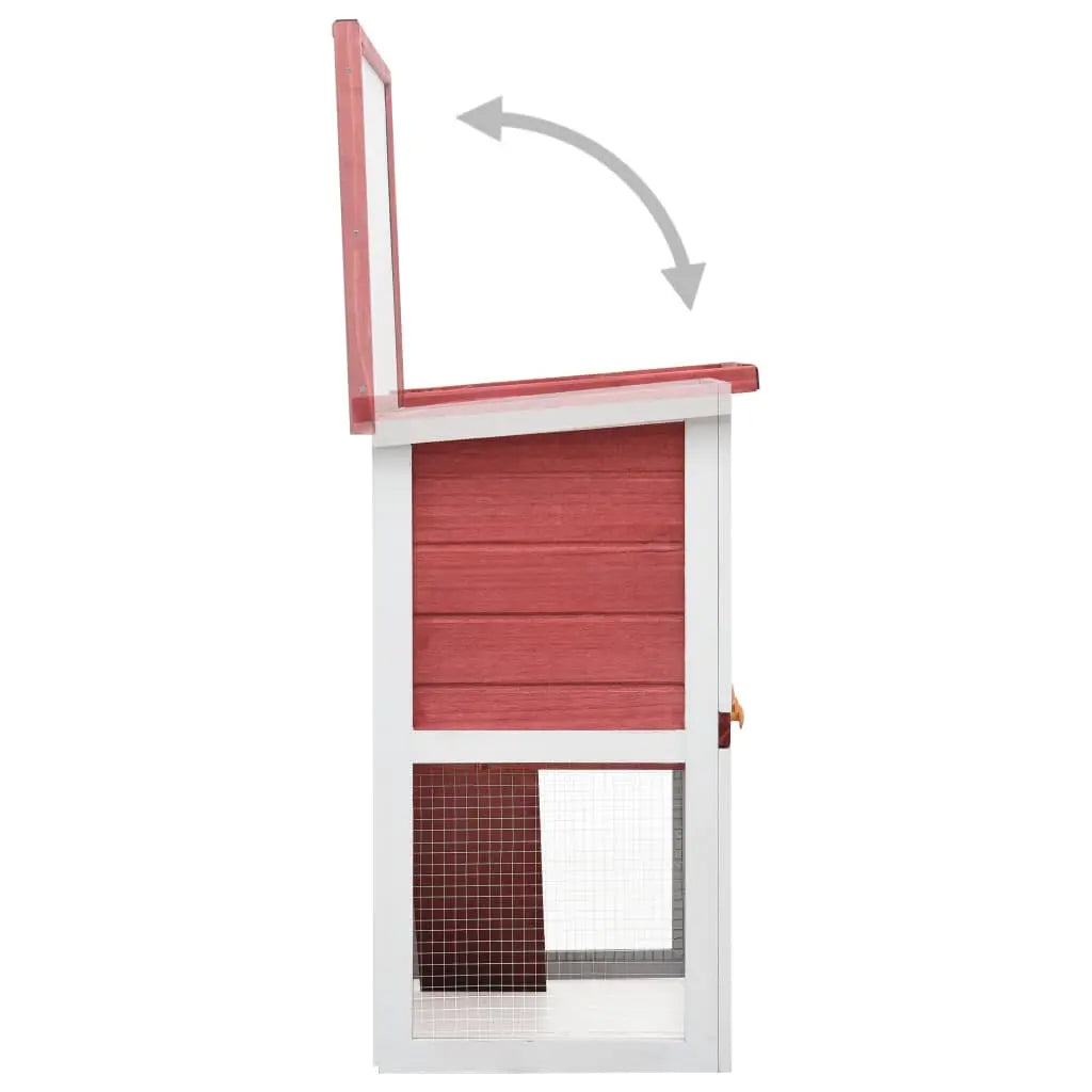 NNEVL Outdoor Rabbit Hutch 1 Door Red Wood NNEVL