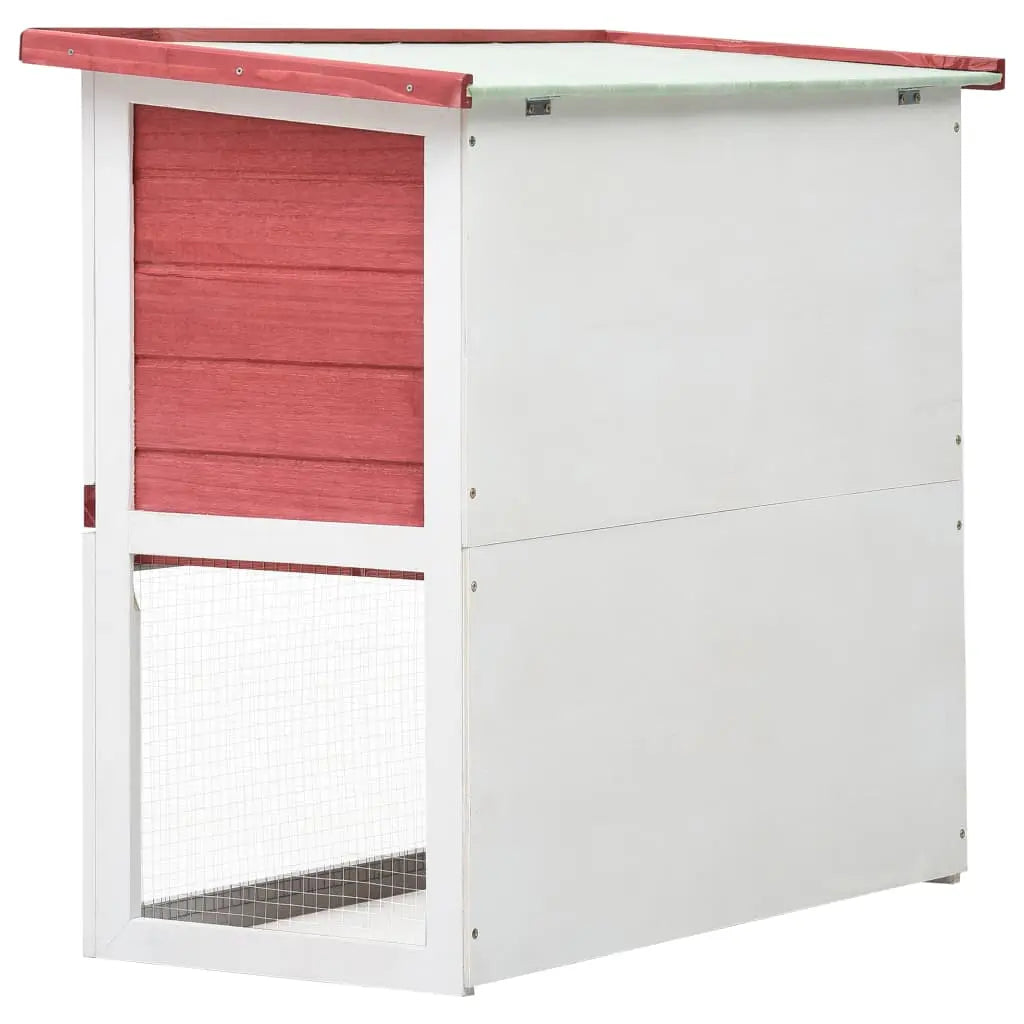 NNEVL Outdoor Rabbit Hutch 1 Door Red Wood NNEVL