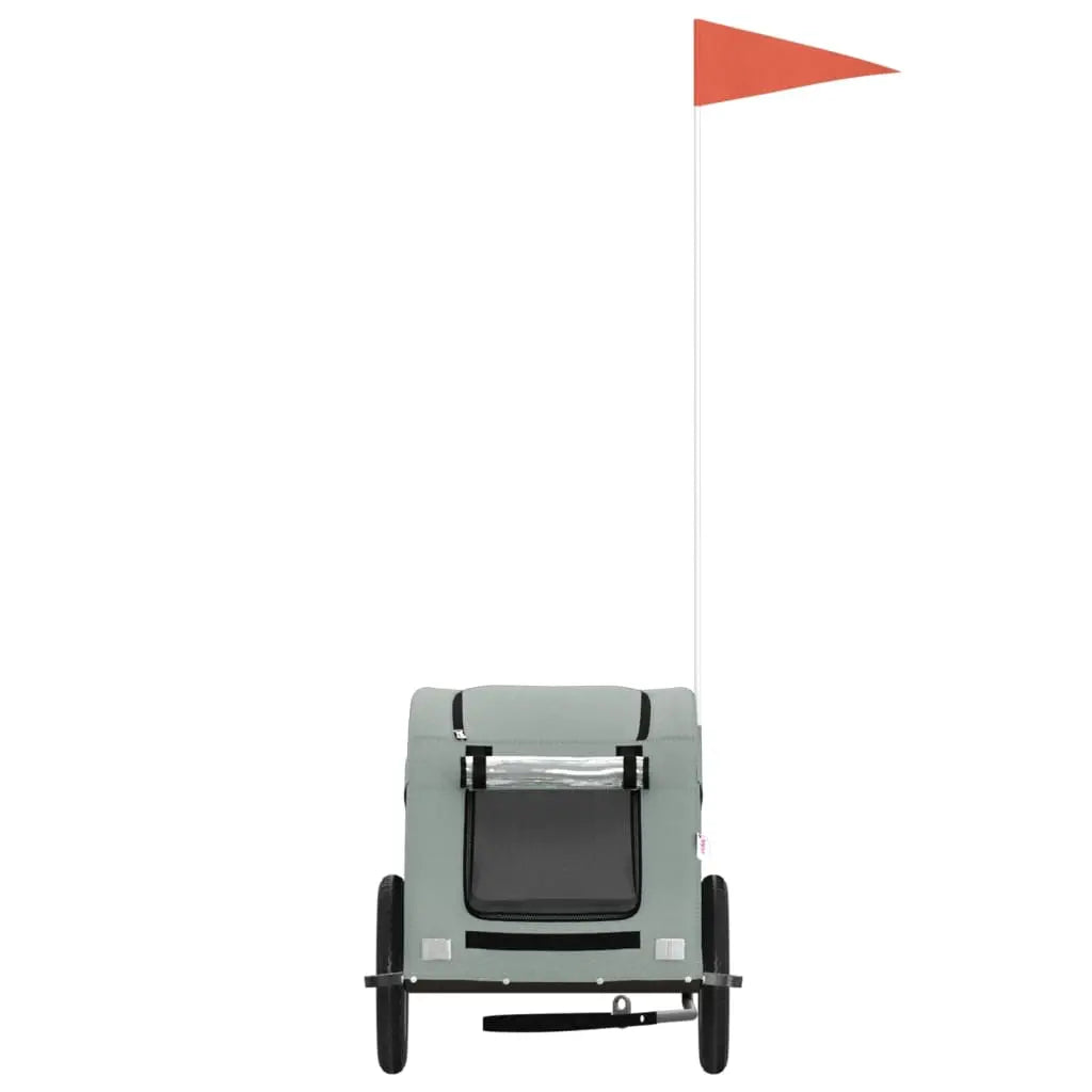 NNEVL Pet Bike Trailer Grey Oxford Fabric and Iron NNEVL