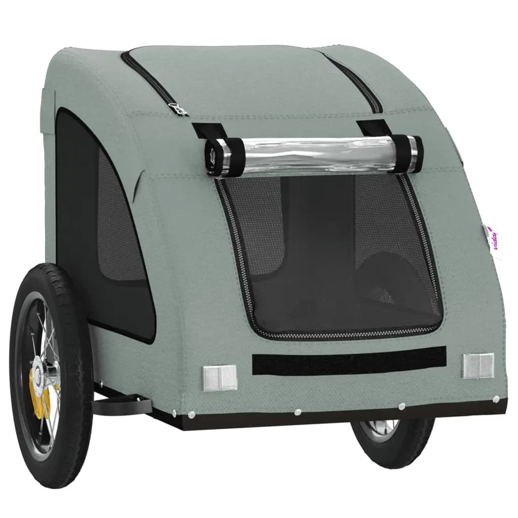 NNEVL Pet Bike Trailer Grey Oxford Fabric and Iron NNEVL