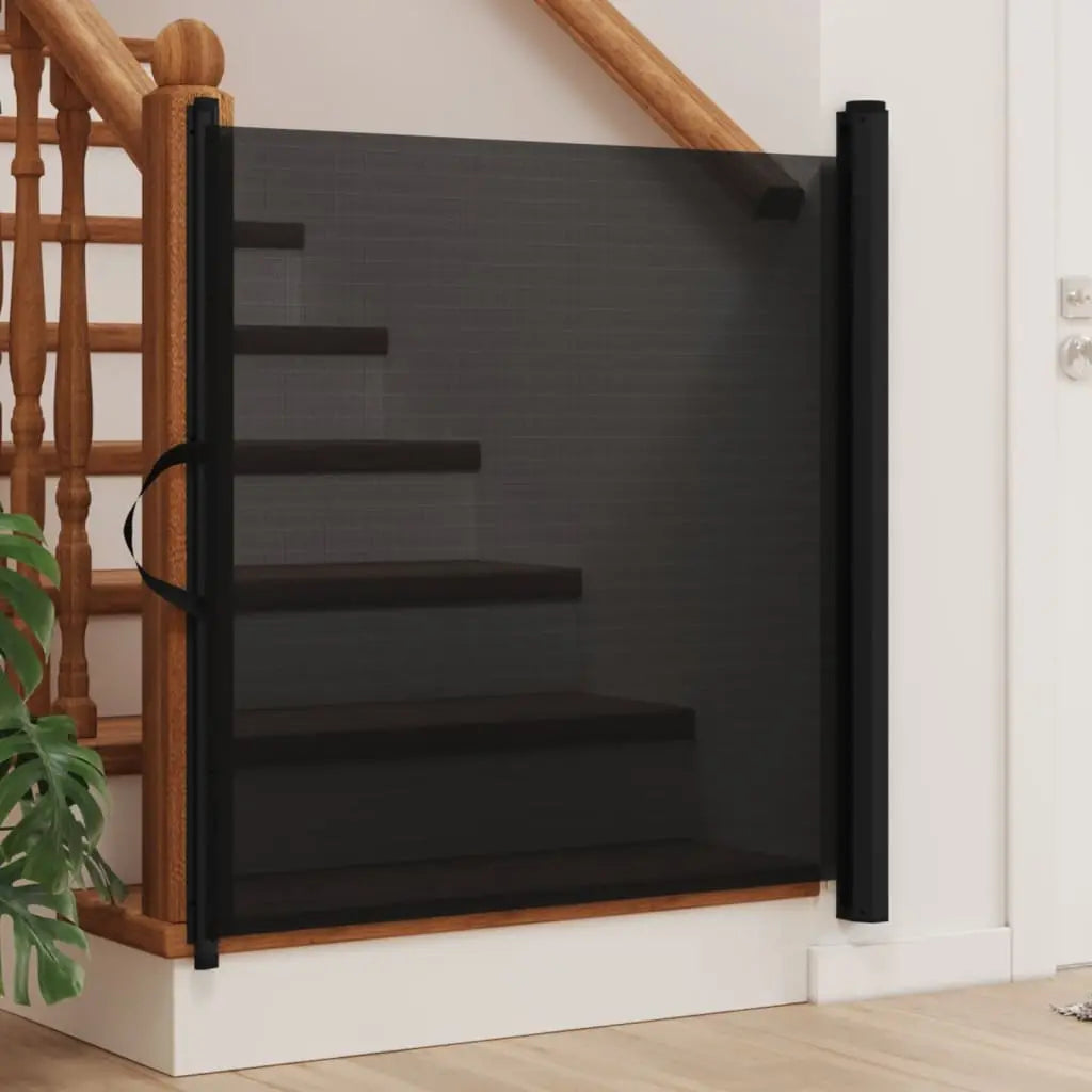 NNEVL Retractable Pet Gate Black 82.5x125 cm NNEVL