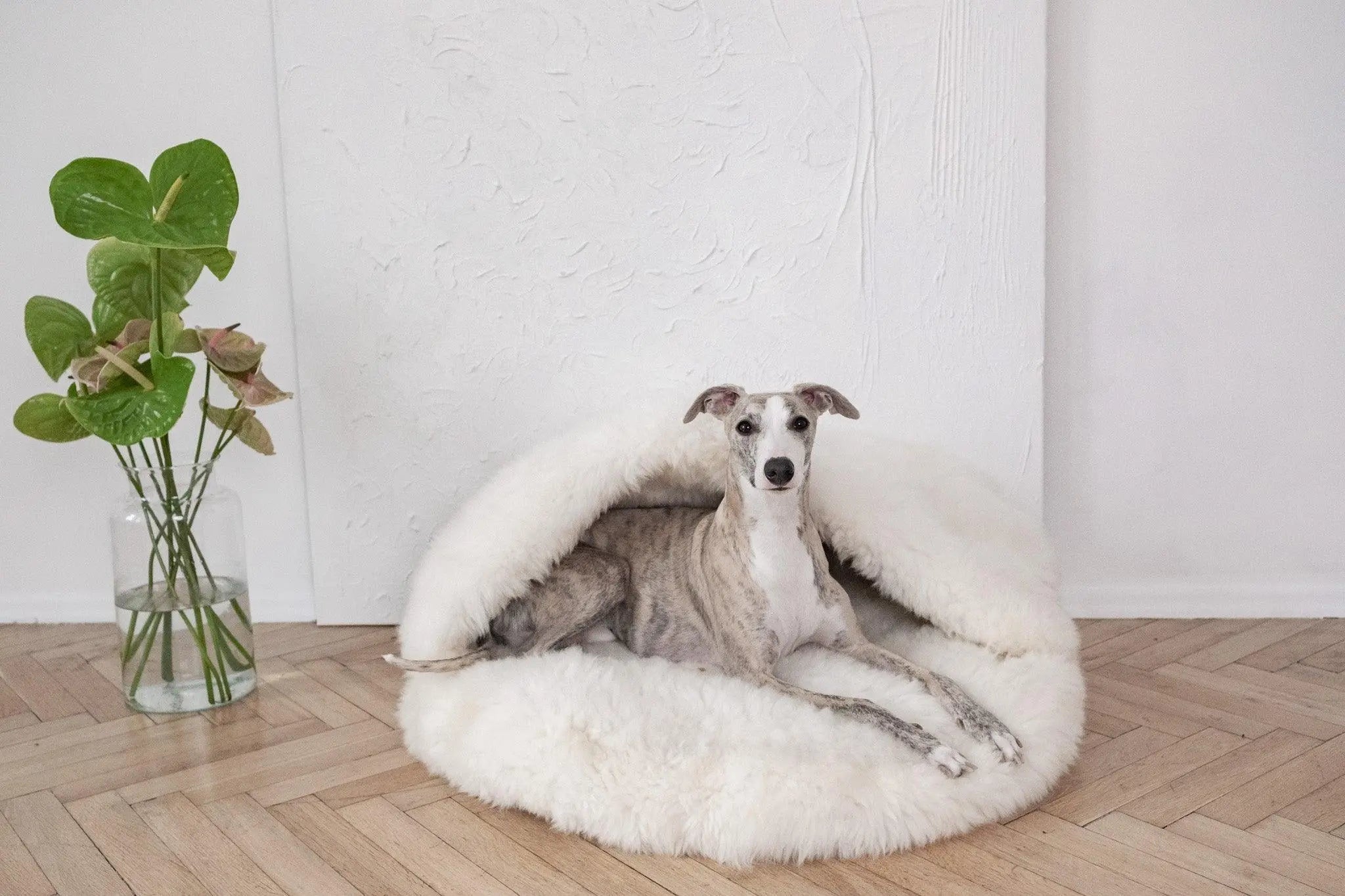 Natural Sheepskin Pet Cave - White Mellow Pet Store