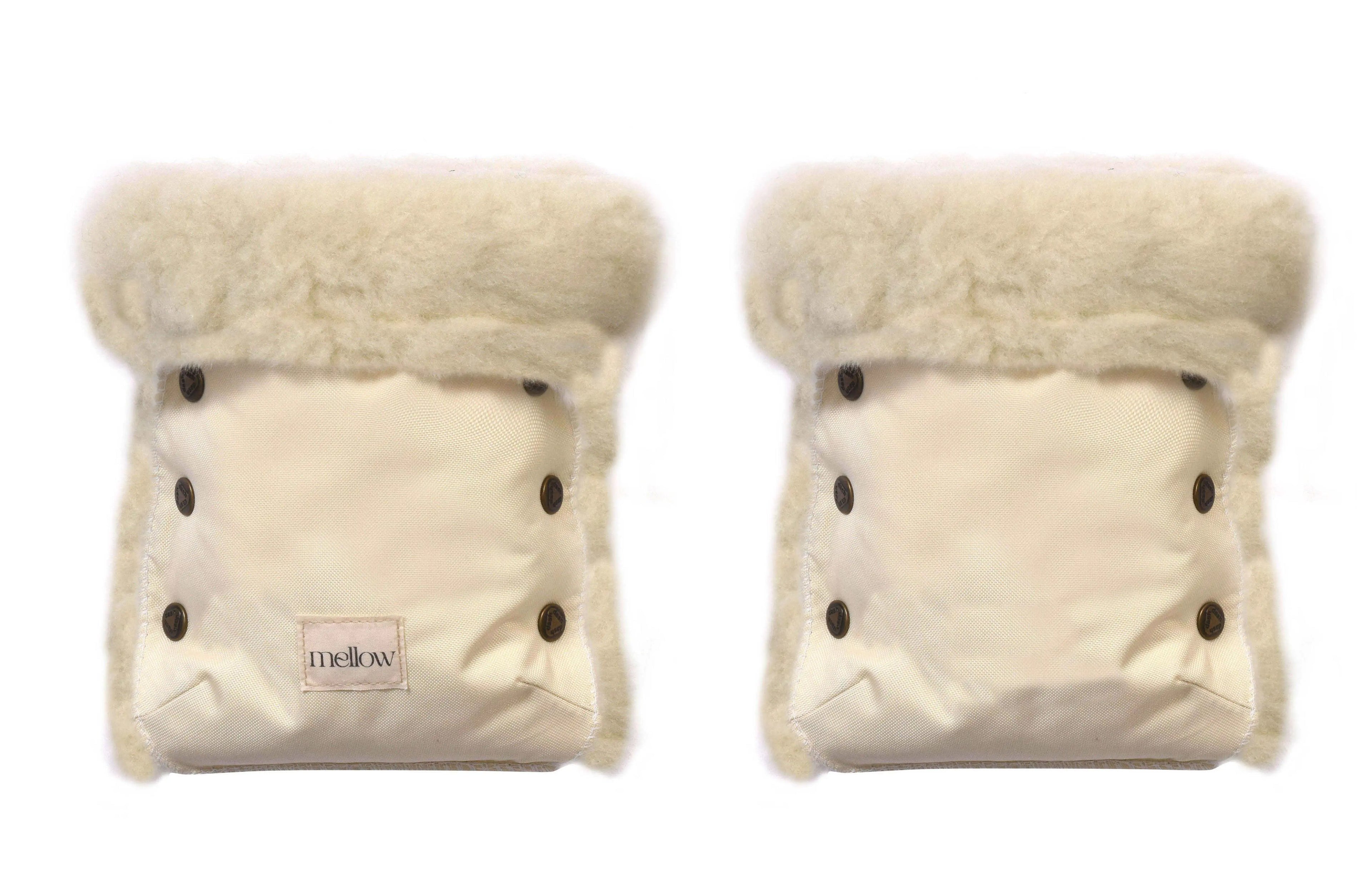 Waterproof Natural Wool Stroller Hand Muffs - White Mellow Concept Store