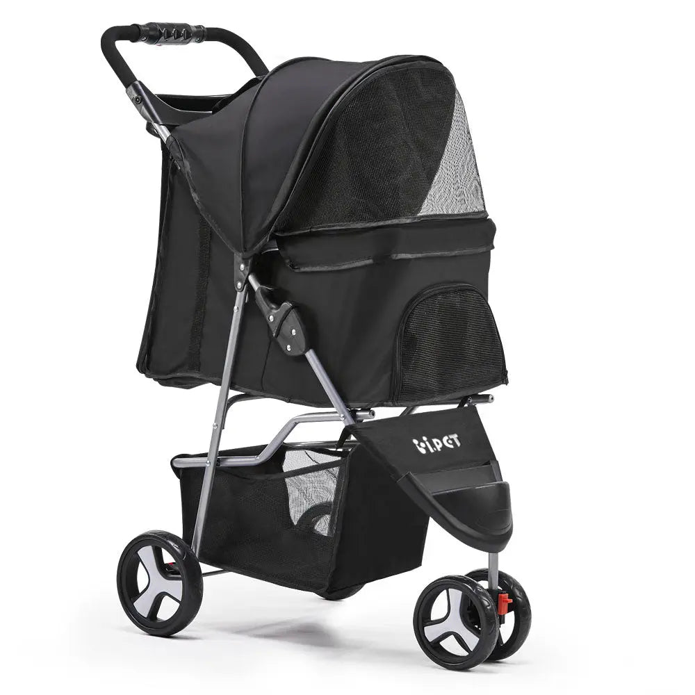 NNEDSZ 3 Wheel Pet Stroller - Black NNEDSZ