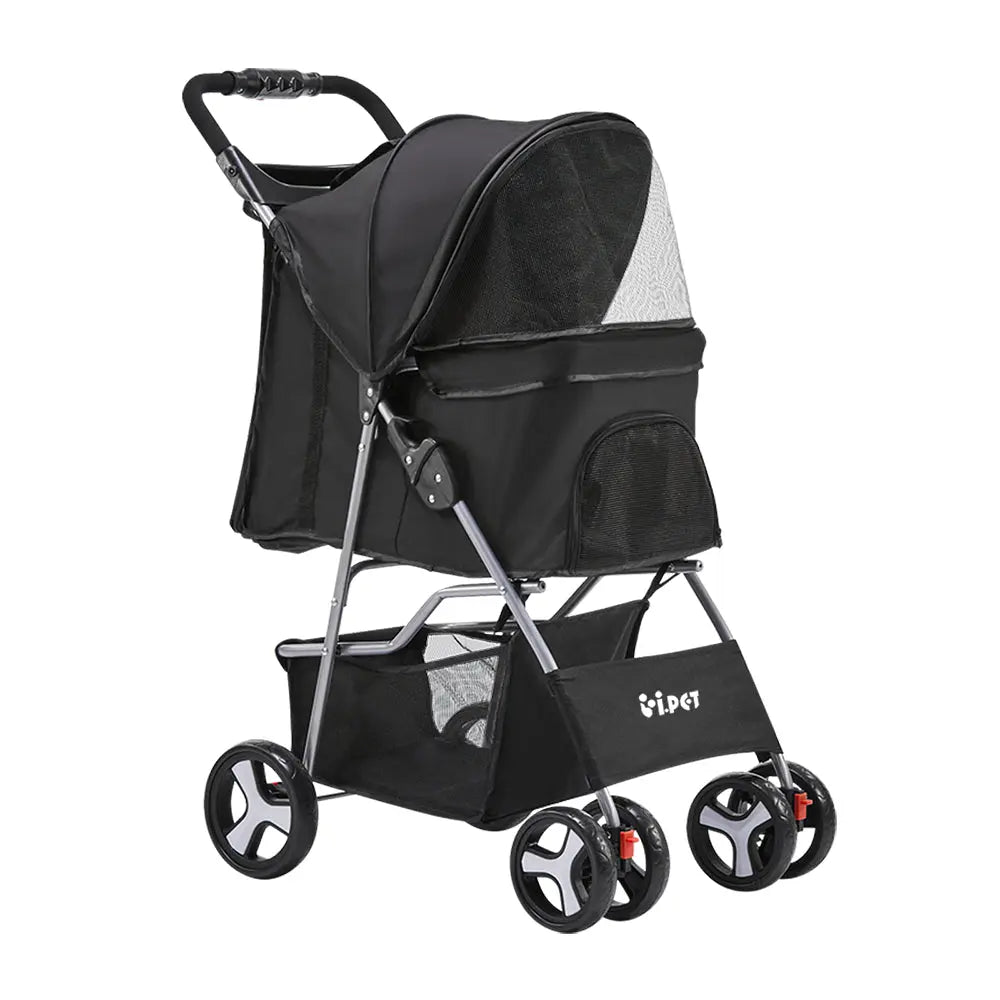NNEDSZ 4 Wheel Pet Stroller - Black NNEDSZ