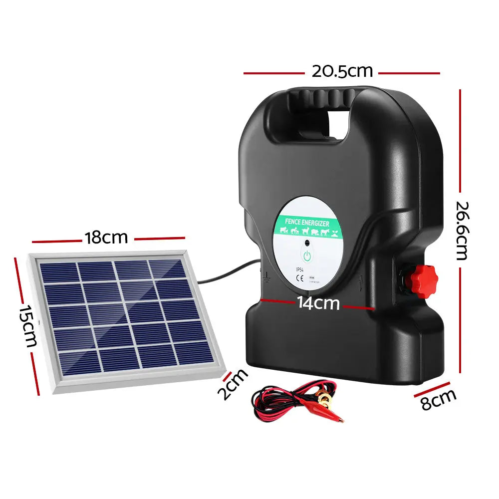 NNEDSZ 20km Electric Fence Energiser Solar Energizer Charger Farm Animal 1.2J NNEDSZ