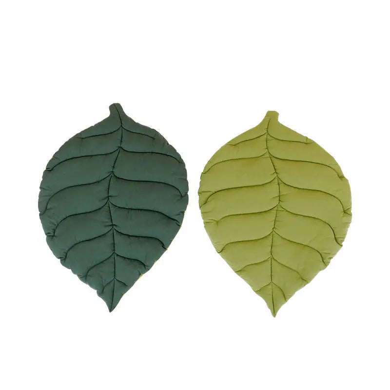 NNEDSZ 2 Pcs Yellow Leaf-Shaped Pet Sleeping Mat - Durable Dog Floor Pad & Cat Bed for Sleeping and Playtime NNEDSZ