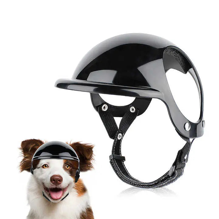 NNEDSZ Size M Black Pet Safety Helmet - Stylish Protective Headgear for Dogs NNEDSZ