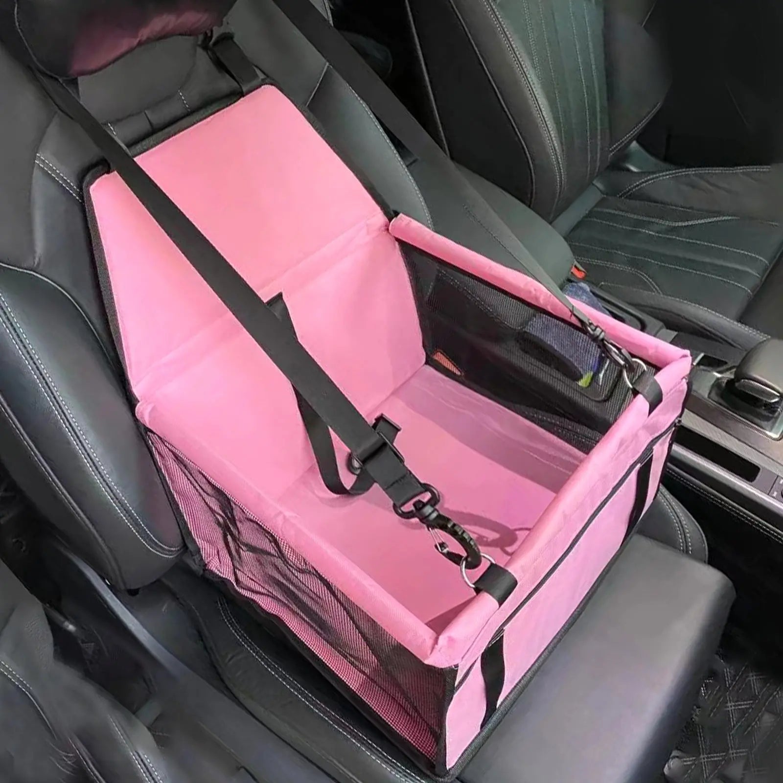 NNEDSZ Pink Portable Pet Car Seat for Dogs and Cats - Adjustable Car Seat Cover, Pet Travel Car Carrier with Safety Belt NNEDSZ