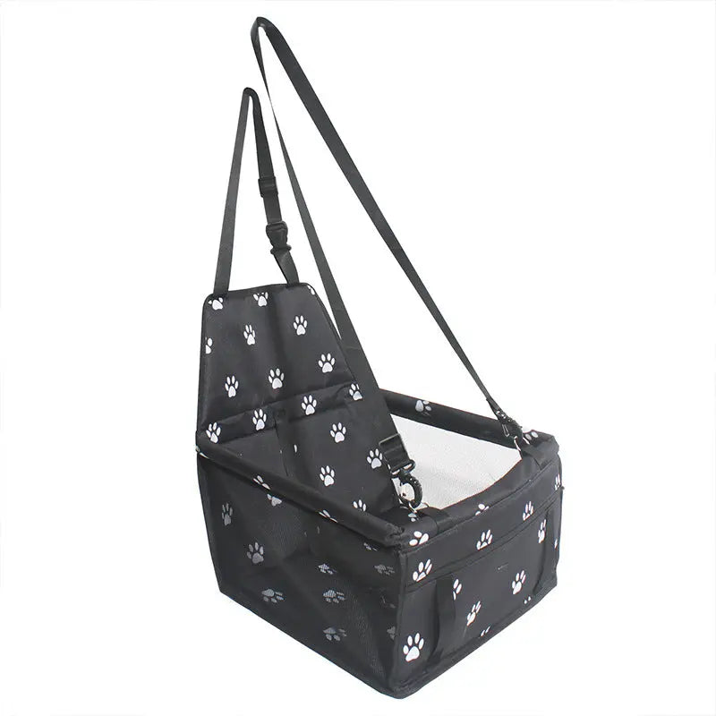 NNEDSZ Black footprints Portable Pet Car Seat for Dogs and Cats - Adjustable Car Seat Cover, Pet Travel Car Carrier with Safety Belt NNEDSZ