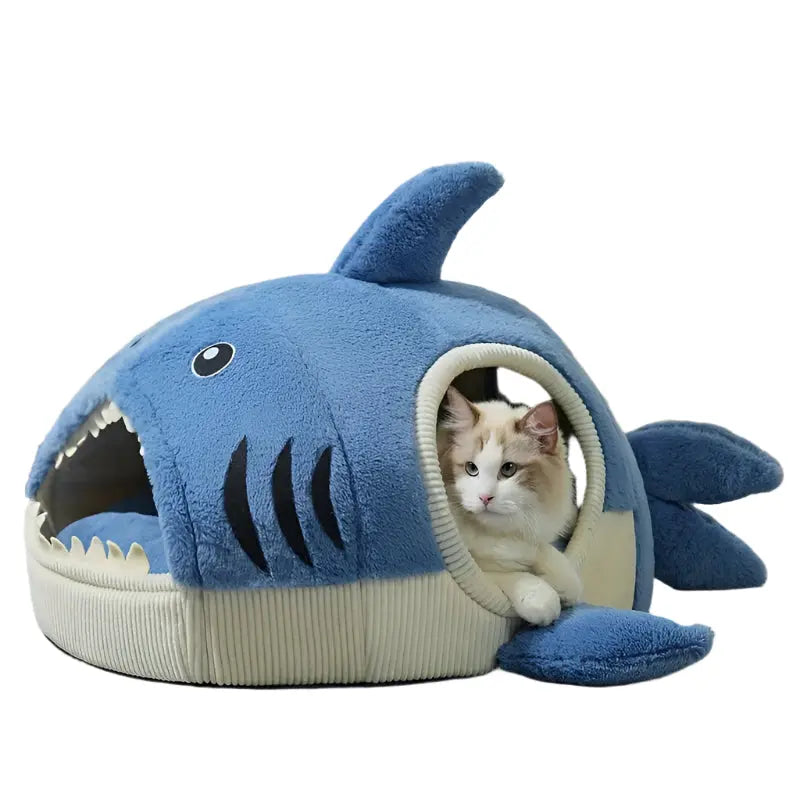 Cozy Shark-Shaped Pet Bed for Cats & Dogs TM