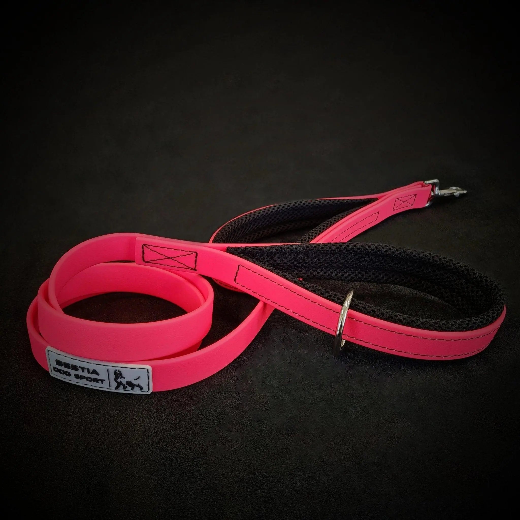 BESTIA DOG SPORT dual handle leash neon pink BESTIA DOG SPORT