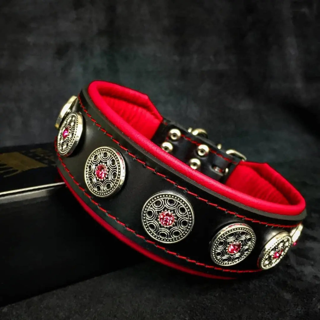 "Bijou" collar black & red BESTIA