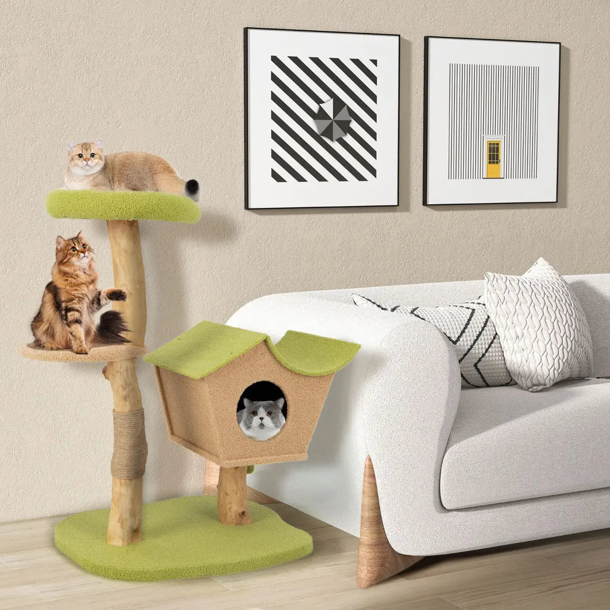 NNECW 110CM Cat Tree with Padded Top Perch for Pet NNECW