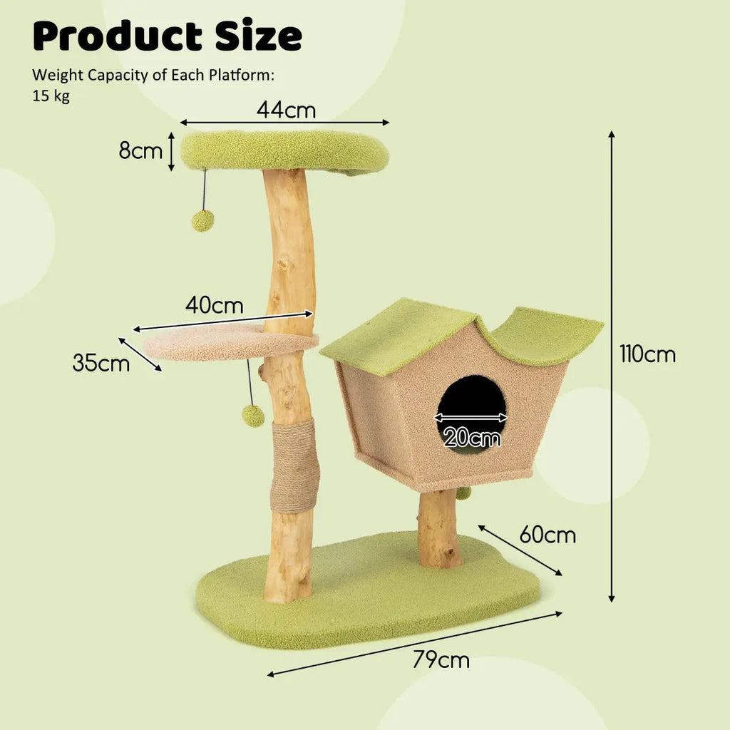 NNECW 110CM Cat Tree with Padded Top Perch for Pet NNECW