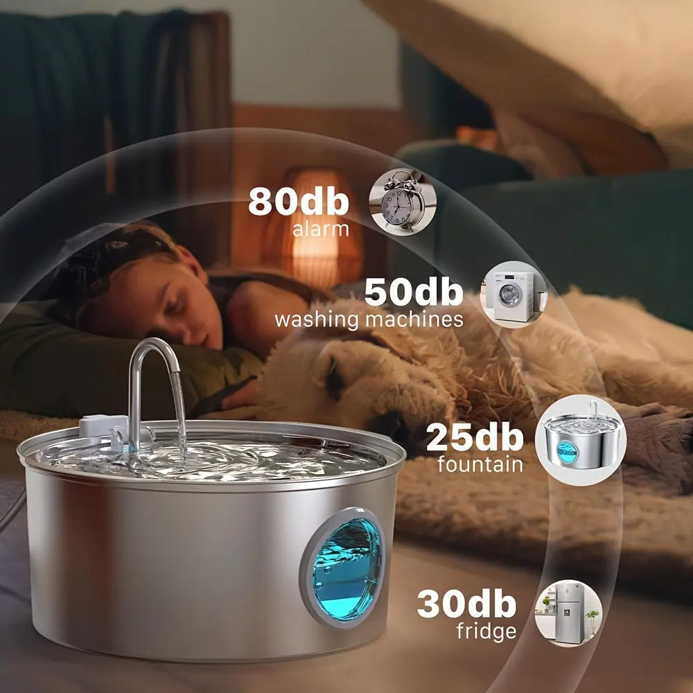 Pet Feeder Dog Water Fountain Stainless Steel TM