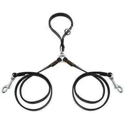 Golden Double Leather Pet Double Dog Leads - Set of 2 Finnigan's Play Pen