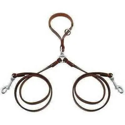 Golden Double Leather Pet Double Dog Leads - Set of 2 Finnigan's Play Pen