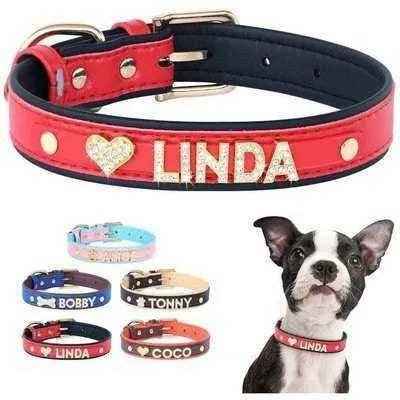 Luxury Rhinestone Pet Dog Collar with Letter Charm Finnigan's Play Pen