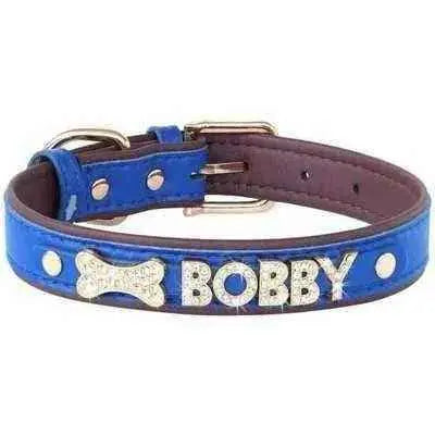 Luxury Rhinestone Pet Dog Collar with Letter Charm Finnigan's Play Pen