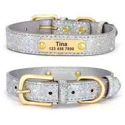 Personalised Sequin Sparkle Pet ID Dog Collar Finnigan's Play Pen
