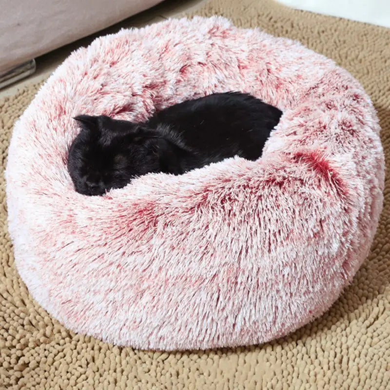 Round Cat Bed Warm Sleeping Cat Nest For Dogs Basket Pet Products Cushion Soft Long Plush Cat Pet Bed Mat Cat House Animals Sofa Vimost Shop