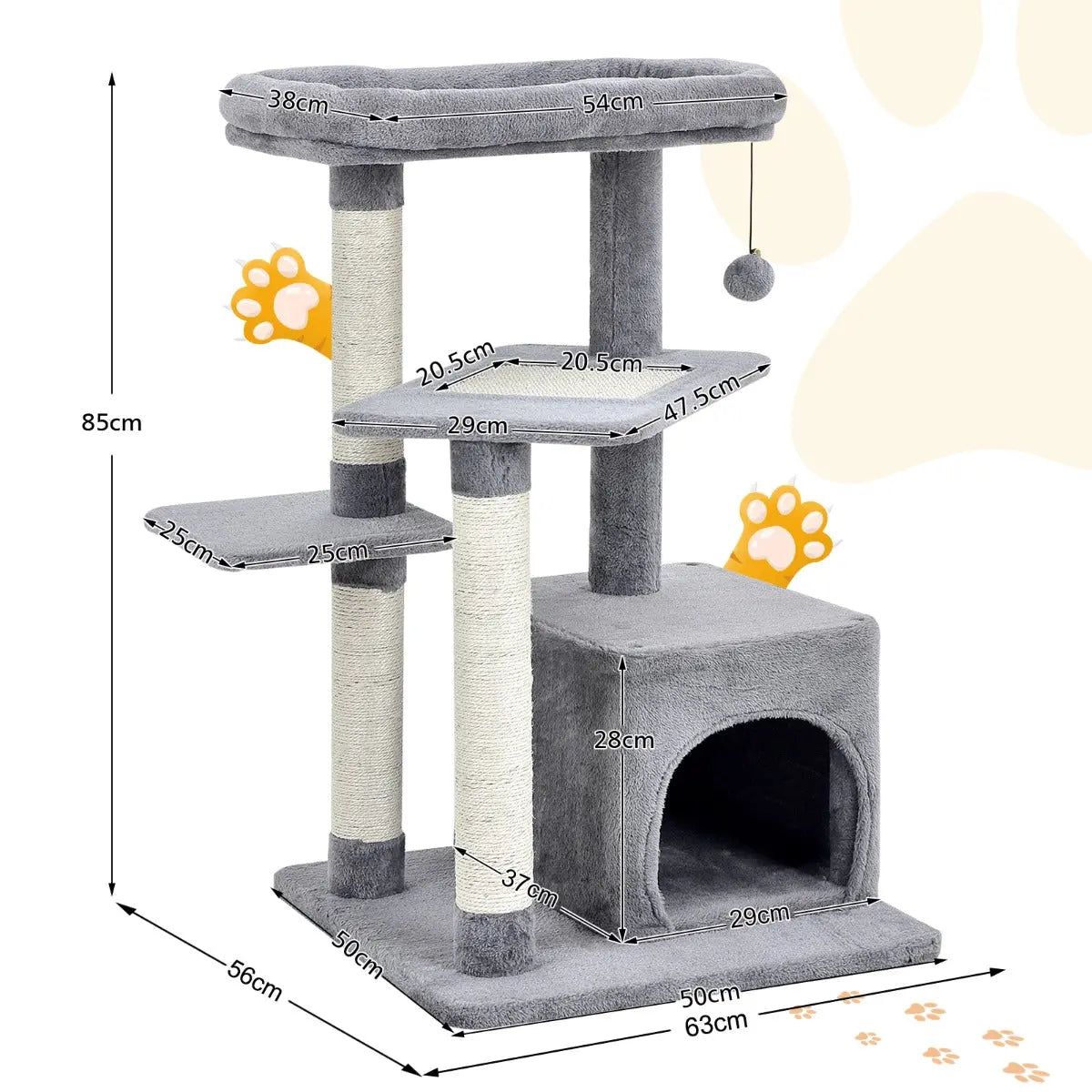 NNECW 4-Layer Cat Tree with Scratching Posts for pet NNECW