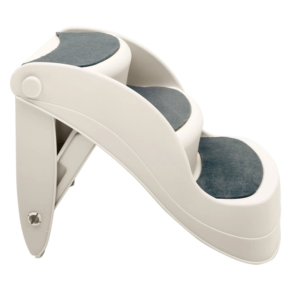 NNEDPE 38cm Foldable Pet Stairs Ramp - White NNEDPE